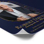 深青のFacebook葬儀告知投稿テンプレート ポスター (角)