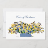 混ざったメディアを使った天空の青い明るいフローラバスケット シーズンカード (正面)