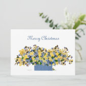 混ざったメディアを使った天空の青い明るいフローラバスケット シーズンカード (スタンド正面)