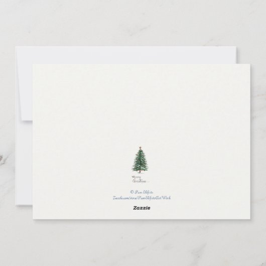 混ざったメディアを使った天空の青い明るいフローラバスケット シーズンカード (裏面)