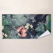 混ぜた背景に継ぎ目のない抽象芸術の花模様 バスタオル (バスタオル)