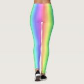 混ぜられたパステル調の虹-色スペクトル レギンス (裏面)
