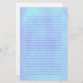 混ぜられた青い背景によって並べられる文房具 便箋 (正面/裏面)