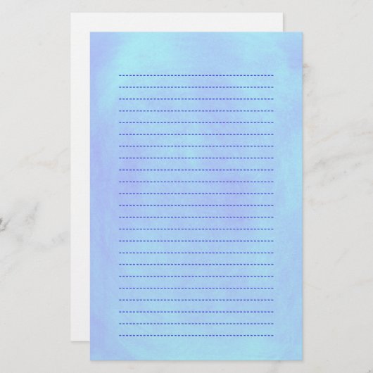 混ぜられた青い背景によって並べられる文房具 便箋 (正面/裏面)