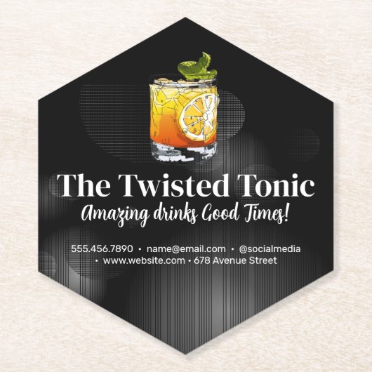 混アート合カクテルドリンク ペーパーコースター (正面)