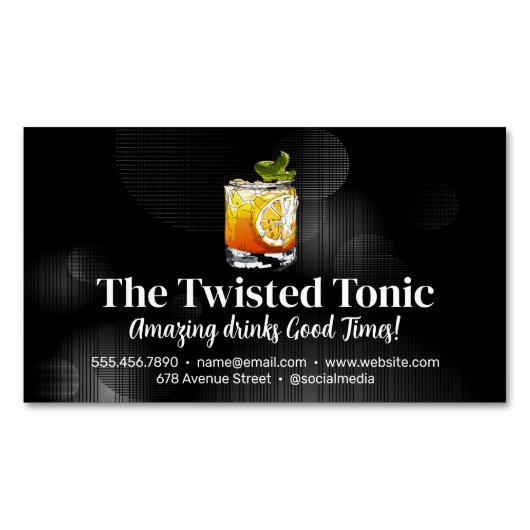 混アート合カクテルドリンク マグネット名刺 (正面)
