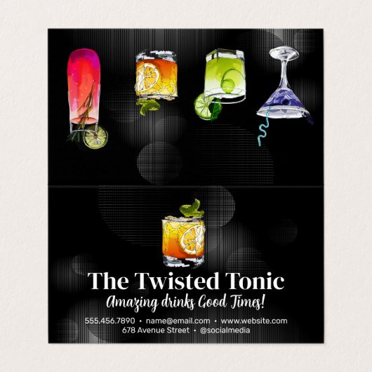 混アート合カクテルドリンク 名刺 (外部フラット)