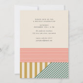 混モダン合ストライプクリスマスパーティー シーズンカード (正面)