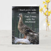 混乱したアヒルがうまくいく カード (黄色い花)