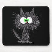 混乱したキャットブラック マウスパッド (正面)