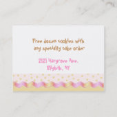 混乱したケーキのベーカリーの名刺 名刺 (裏面)