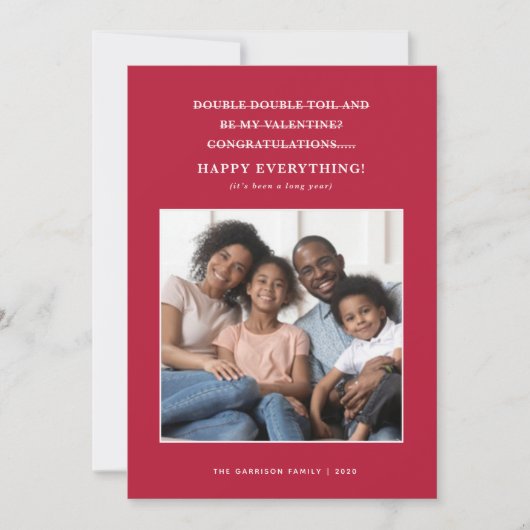 混乱したコロナウイルスホリデーグリーティング 案内状 (正面)