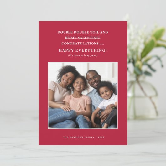 混乱したコロナウイルスホリデーグリーティング 案内状 (スタンド正面)