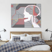 混乱したハートの論理頭蓋骨 キャンバスプリント (インサイチュ (寝室))