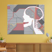 混乱したハートの論理頭蓋骨 キャンバスプリント (インサイチュ (リビング))