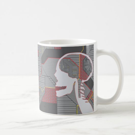 混乱したハートの論理頭蓋骨 コーヒーマグカップ (右)