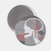 混乱したハートの論理頭蓋骨 マグネット (正面/裏面)