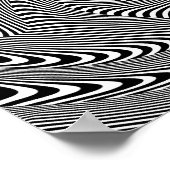 混乱した催眠糸の渦巻き模様白黒 ポスター (角)