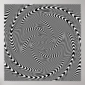 混乱した催眠糸の渦巻き模様白黒 ポスター (正面)