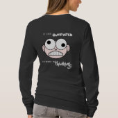 混乱した女性の基本長袖Tシャツ Tシャツ (裏面)