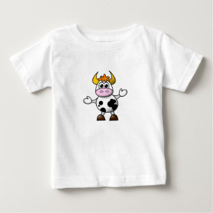 混乱した牛のベビートップ ベビーTシャツ