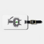 混乱した猫の白  ラゲッジタグ (正面横)