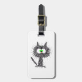 混乱した猫の白  ラゲッジタグ (正面縦)