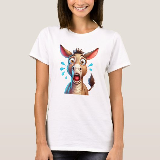 混乱した笑わされるロバ Tシャツ (正面)