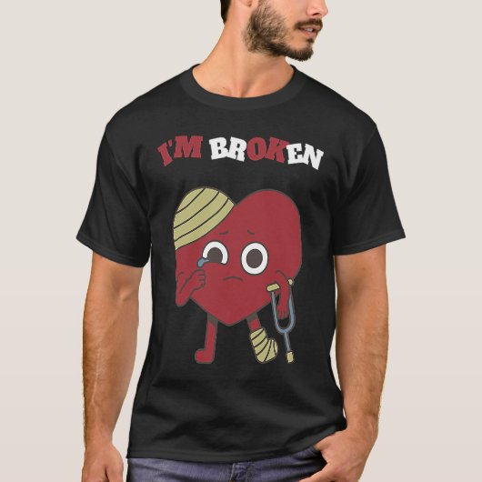 混乱した笑顔 壊れた私 見えない病気 大丈夫です Tシャツ (正面)