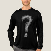 混乱した落書きのクエスチョンマークの混沌とした過剰思考 トライブレンドTシャツ (正面)