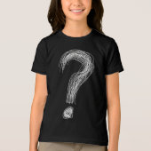 混乱した落書きの疑問符のカオスと過剰思考 トライブレンドＴシャツ (正面)