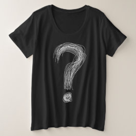 混乱した落書きの疑問符のカオスと過剰思考 プラスサイズTシャツ