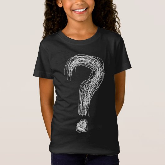 混乱した落書きの疑問符のカオスと過剰思考 Tシャツ (正面)