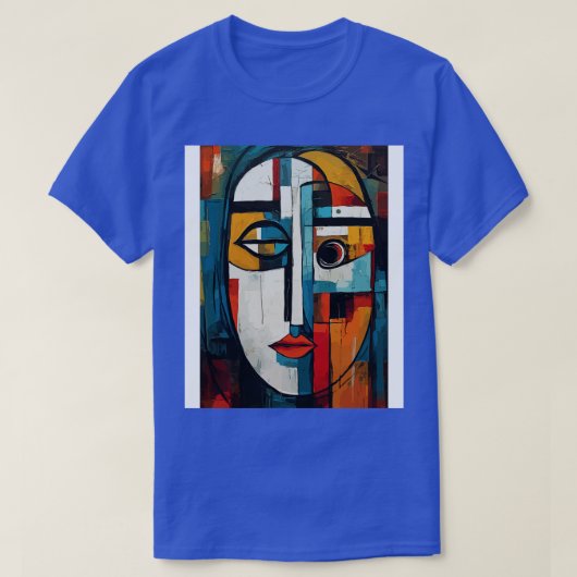 混乱した顔抽象芸術アート Tシャツ (デザイン正面)