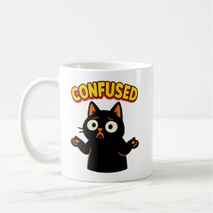 混乱した黒猫 コーヒーマグカップ