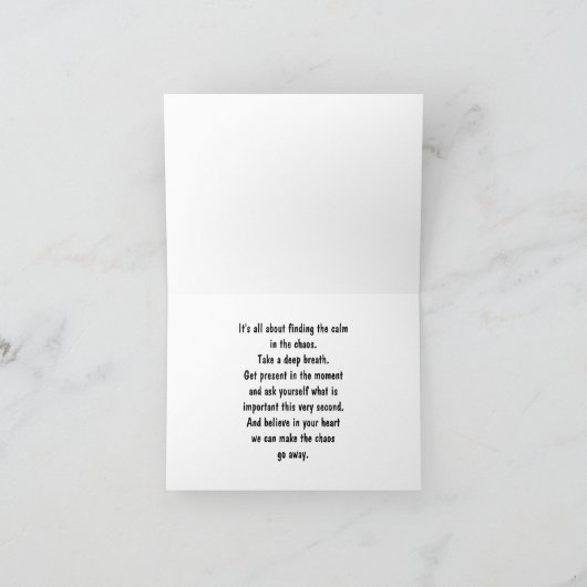 混乱の中で落ち着きを見つける カード (内部)