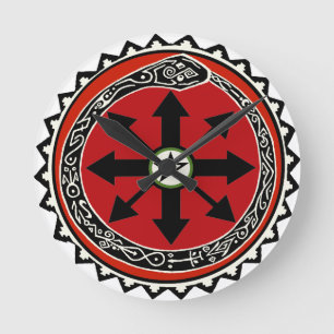 混乱の魔術のシンボル ラウンド壁時計