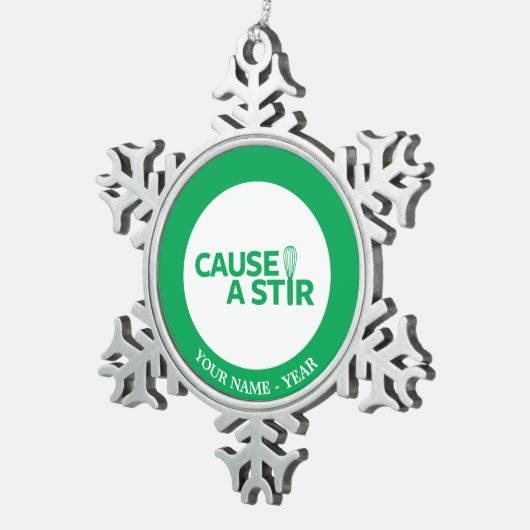 混乱をもたらして下さい スノーフレークピューターオーナメント (右)