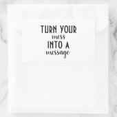 混乱をメッセージに変える 長方形シール (バッグ)