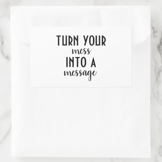 混乱をメッセージに変える 長方形シール (バッグ)