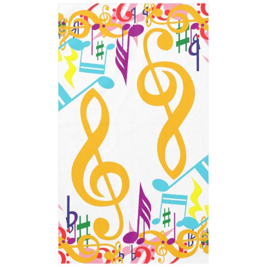 混乱カラフルした音符 テーブルクロス (正面)