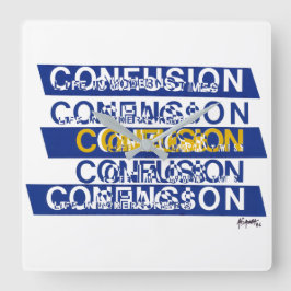 混乱 スクエア壁時計