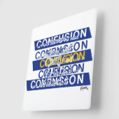 混乱 スクエア壁時計 (傾斜)