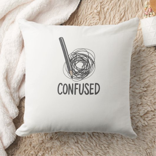 混乱 – ミニマリストペンシル&スクライブルアートデザイン クッション (ブランケット)