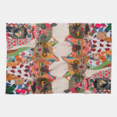 混合おもしろいメディアキャット1/2折キッチンタオル キッチンタオル (横)