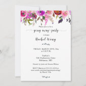 混合かわいらしフローラ移動の行くパーティー遠くに写真 招待状 (正面)