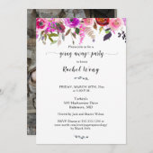 混合かわいらしフローラ移動の行くパーティー遠くに写真 招待状 (正面/裏面)