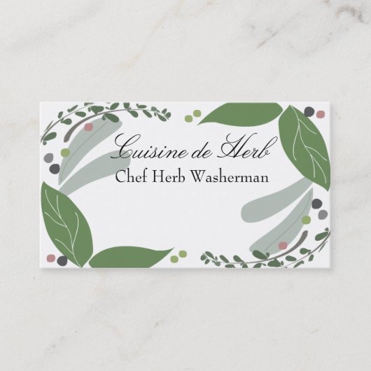 混合されたよい風味のハーブのシェフのケイタリングビジネスは…梳きます 名刺 (正面)