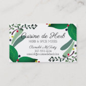 混合されたハーブのスパイスのシェフのケイタリングビジネスカード 名刺 (正面)