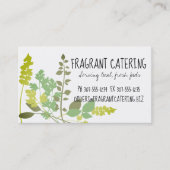 混合されたハーブの料理用のシェフのケイタリングビジネスカード 名刺 (正面)